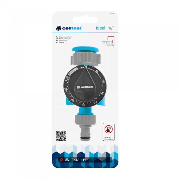 Механический счётчик расхода воды, таймер Cellfast IDEAL [52-090]