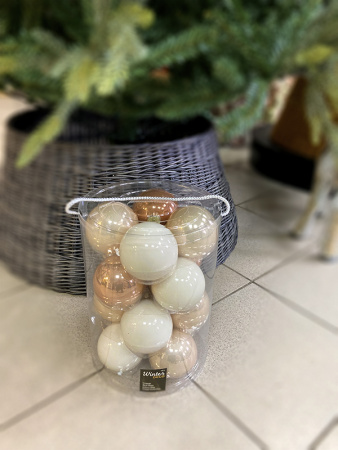 Набор шаров елочных стекл. Cashmere Rose 8см, 16 шт [140883]