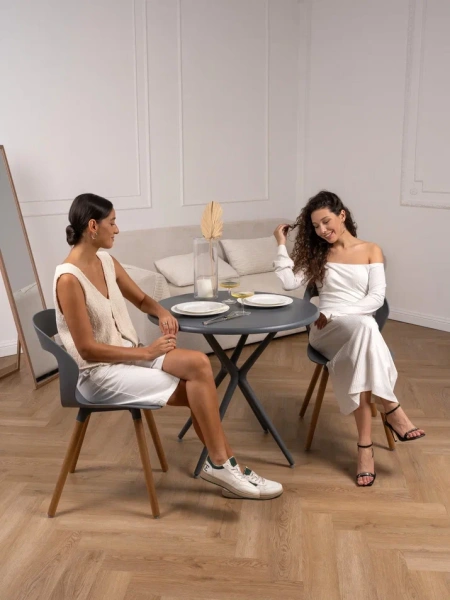 Стол круглый Teori серый