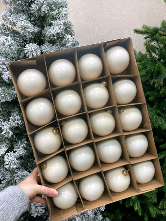 Шар елочный стекл. "Глянцевый" 8 см, [153]