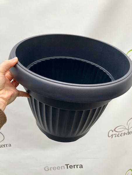 Цветочный горшок DCE Terra 13л, ø 35см, антрацит 