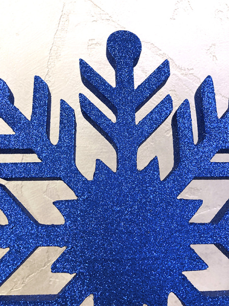 Украшение для больших ёлок снежинка "Снежинка Резная" 40см, парча синий