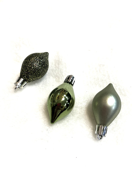 Набор елочных игрушек "Луковки Бурре" 5.5см зеленый, 12 шт [CAN226040-1]