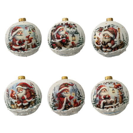 Шар елочный стекл. декупаж 12 см, [DQ5]