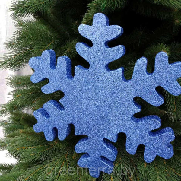 Украшение для больших ёлок "Снежинка" 45см, парча разных цветов