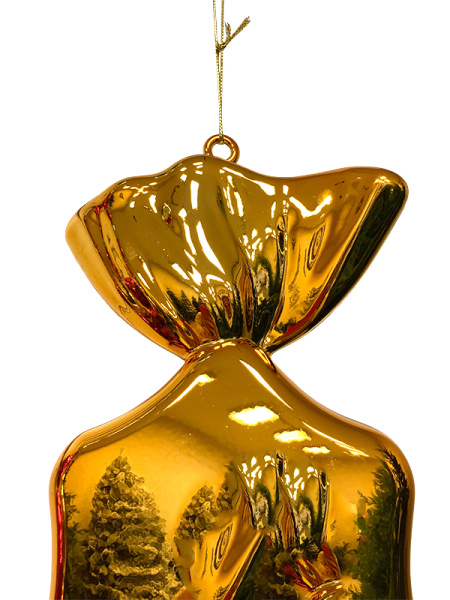 Украшение елочное "Конфета-карамель" 30см золотой [202517А]