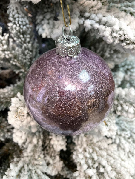 Шар елочный стекл. 8 см, [G-199s]