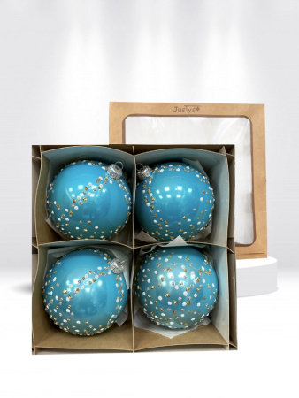 Набор шаров пластик. декор №8 разные цвета, 6см / 8см / 10см Шар пластиковый декорированный