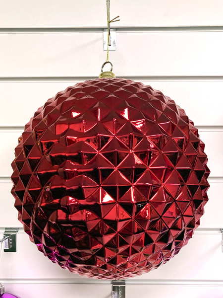 Шар пластиковый "Структурный" красный, 30см [HL202519]