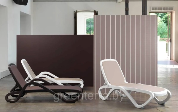 Лежак пластиковый ALFA, капучино/белый [404160012417F]