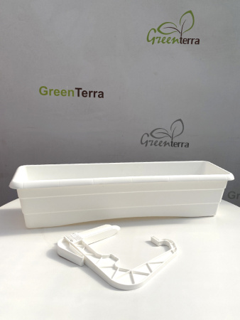 Ящик балконный для цветов рельефный, (белый) №3