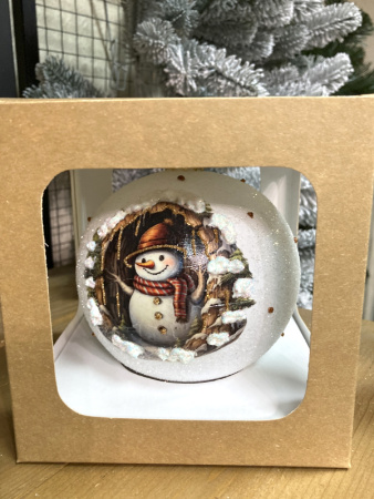 Шар елочный стекл. декупаж 12 см, [DQ1]