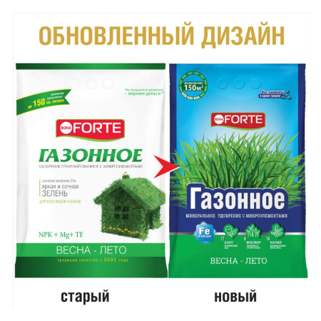 Удобрение минеральное Bona Forte "Газонное" (весна) 4.5кг