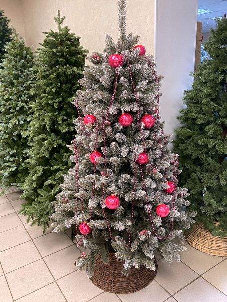 Плетёная корзина под ёлку, коричневая 57см [760682]