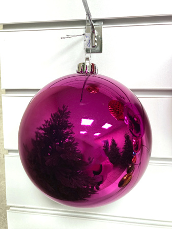 Шары пластиковые, глянец малиновый с