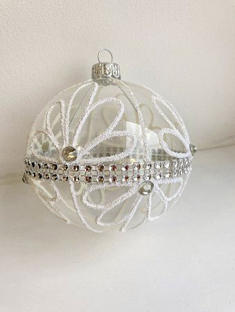 Шар елочный стекл. "Праздничный цветок" 6см