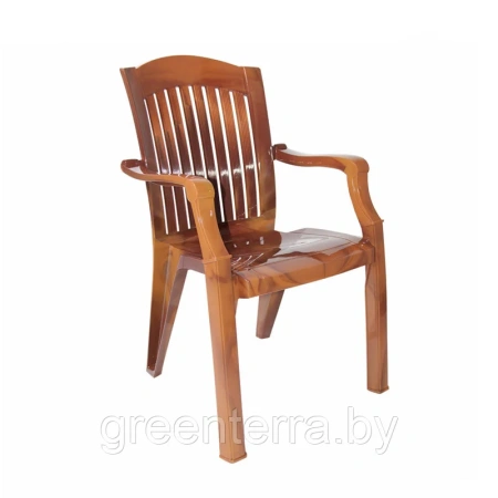 Пластмассовый стул-кресло "Премиум-1" серия «Лессир», цвет мербау 3 (уценка)