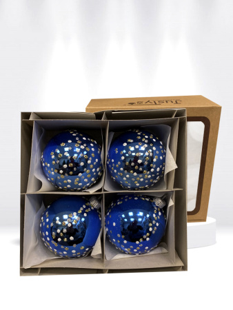 Набор шаров пластик. декор №8 разные цвета, 6см / 8см / 10см Шар пластиковый декорированный