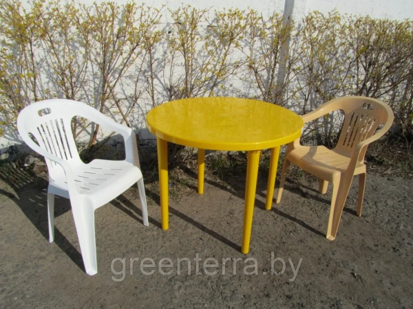 «Комфорт-3»: пластиковый круглый стол и стулья