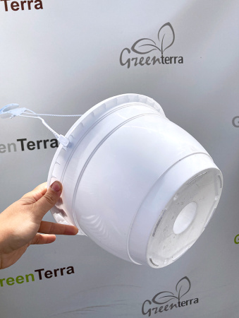 Кашпо подвесное, белое, ø 25см, высота 15см, объём 5л.