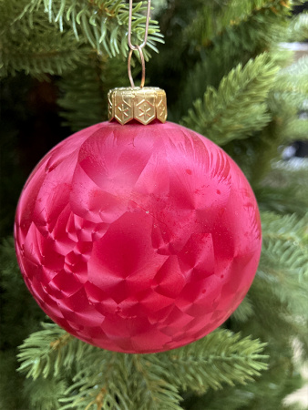 Шар елочный стекл. "Текстурный" 8 см, [65]