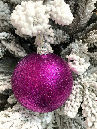 Шары пластиковые, парча фуксия
