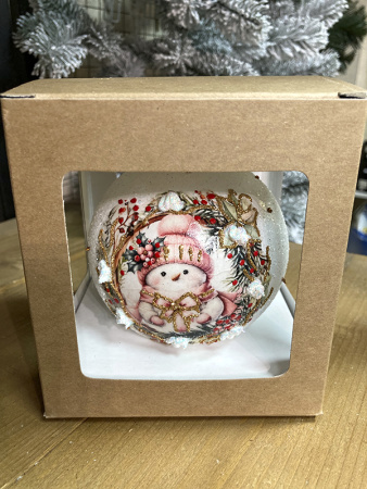 Шар елочный стекл. декупаж 10 см, [DQ3]