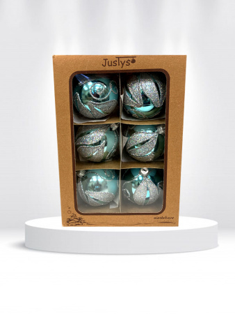 Набор шаров пластик. декор №11 разные цвета, 6см / 8см / 10см Шар пластиковый декорированный