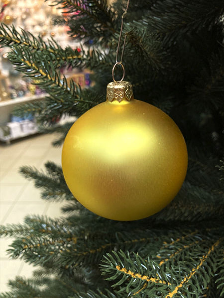 Шар елочный стекл. 8 см, [G-10]