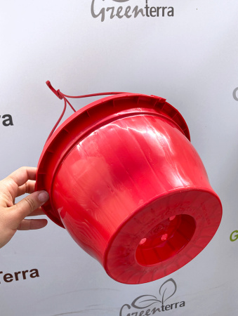 Кашпо подвесное, красное, ø 23см, высота 14см, объём 3.7л.