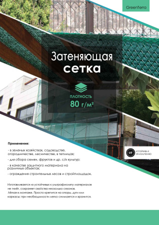 Сетка фасадная 80 % защитная зеленая
