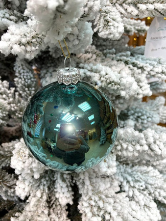 Шар елочный стекл. "Глянцевый" 8 см, [G-90]