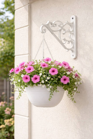 Кронштейн для подвесных кашпо, белый