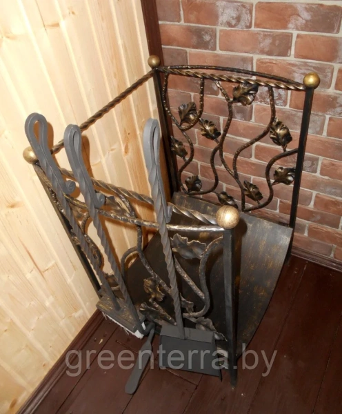 Кованый прикаминный набор "Лоза" из 4 предметов