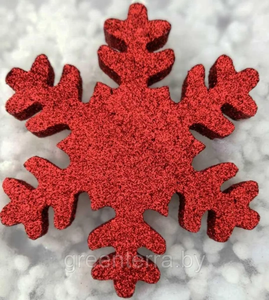 Украшение для больших ёлок "Снежинка" 20см, парча разных цветов