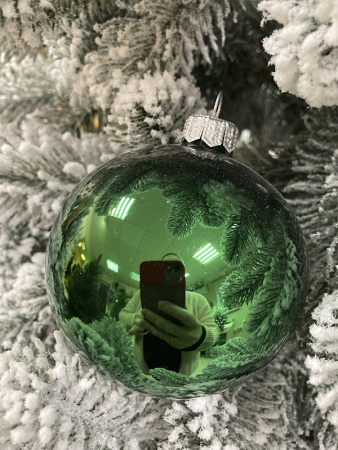 Шар елочный стекл. "Глянцевый" 8 см, [G-34]