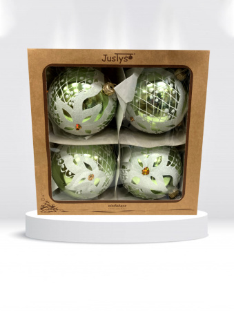 Набор шаров пластик. декор №7 разные цвета, 6см /  8см / 10см Шар пластиковый декорированный