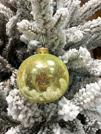 Шар елочный стекл. "Текстурный" 8 см, [G-213s]