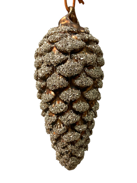 Игрушка елочная стекл. Шишка 13см [67209]