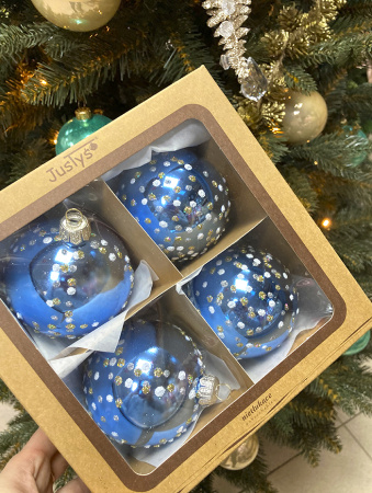 Набор шаров пластик. декор №8 разные цвета, 6см / 8см / 10см Шар пластиковый декорированный