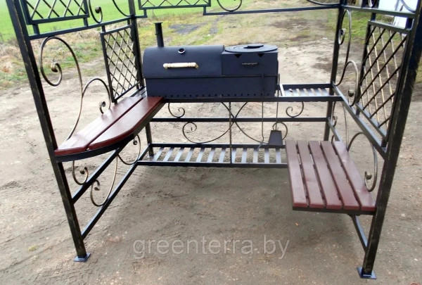 Кованый мангал-беседка с крышей "Верона" + гриль