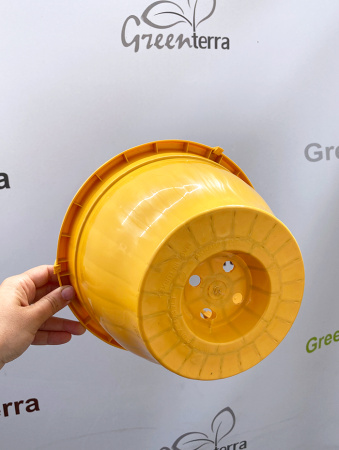 Кашпо подвесное, жёлтое, ø 23см, высота 14см, объём 3.7л