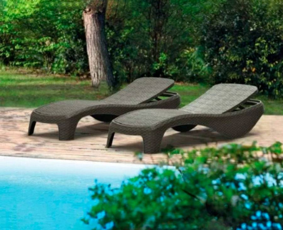 Лежак пластиковый Atlantic, коричневый 