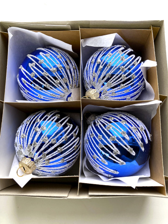 Набор шаров пластик. декор №13 разные цвета, 6см / 8см / 10см Шар пластиковый декорированный