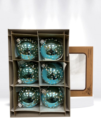 Набор шаров пластик. декор №8 разные цвета, 6см / 8см / 10см Шар пластиковый декорированный