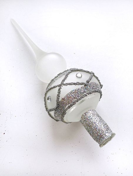 Стеклянная верхушка "Вязаный узор" Верхушка стеклянная на елку, декорированная "Вязаный узор"