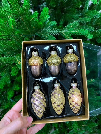 Набор игрушек елочных стекл. [0283-1]