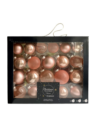 Набор шаров елочных стекл. Color Symphony: Розовый бутон,  5-7см, 42шт [9149255]