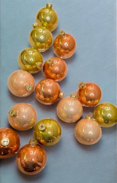 Набор шаров елочных стекл. Весенние Грезы 8см, 16шт [140886]