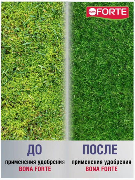 Удобрение Bona Forte "Газонное" от мха с цеолитом, 5 кг